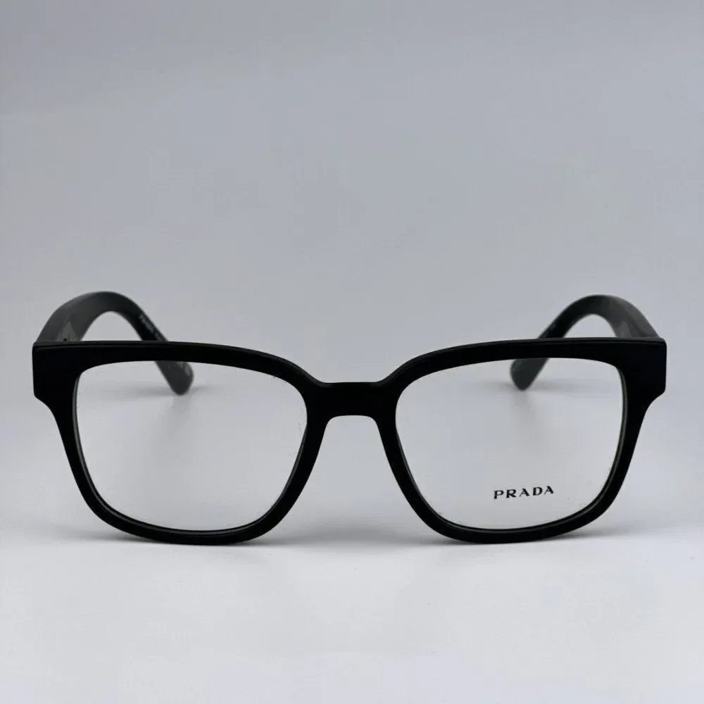 NEW Prada PRA09V 12P1O1 Matte Black Square Unisex Eyeglasses VPR A09